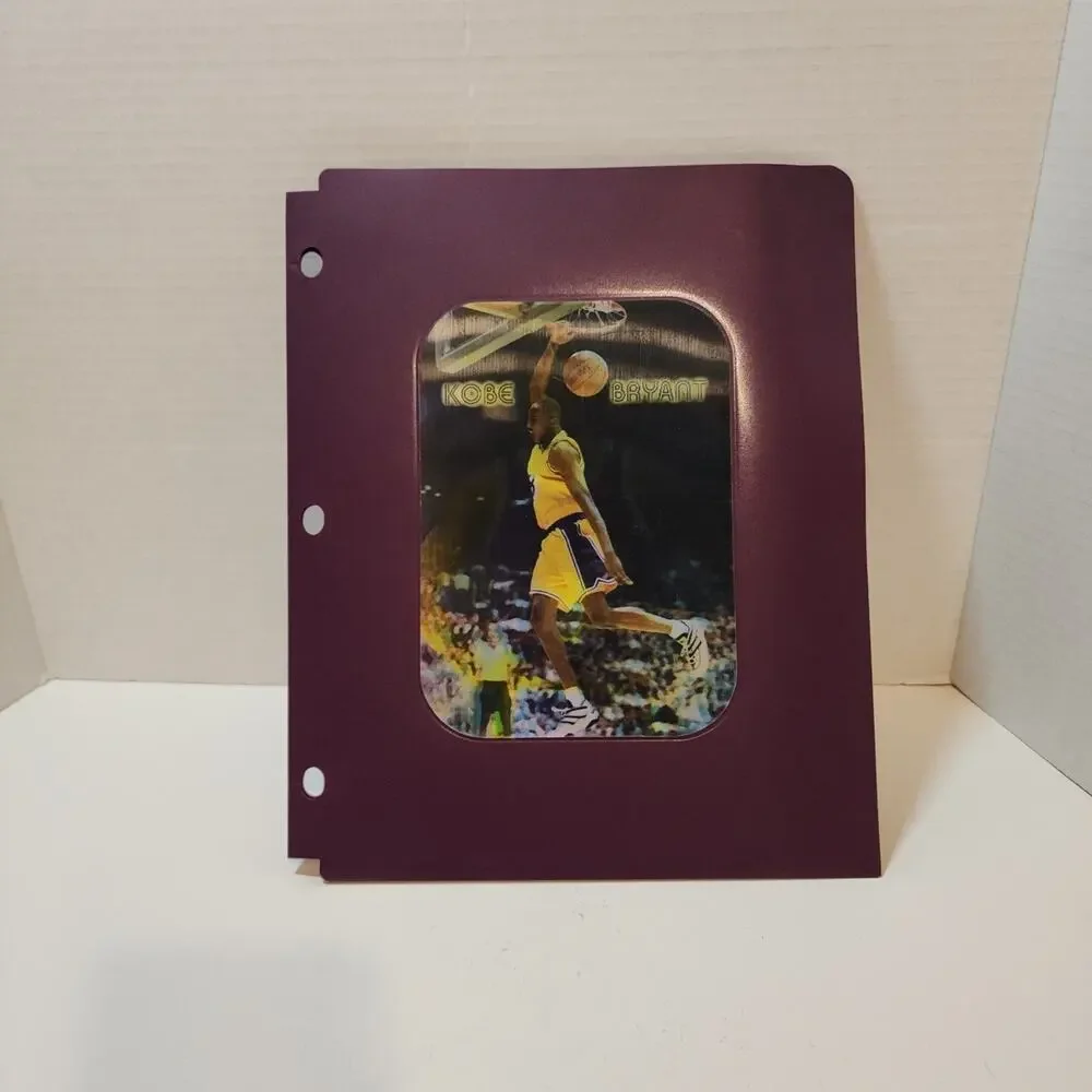 Rare 3-D Kobe Bryant School Folder Cool Moves Plastic 3 Ring Item #55002 Purple